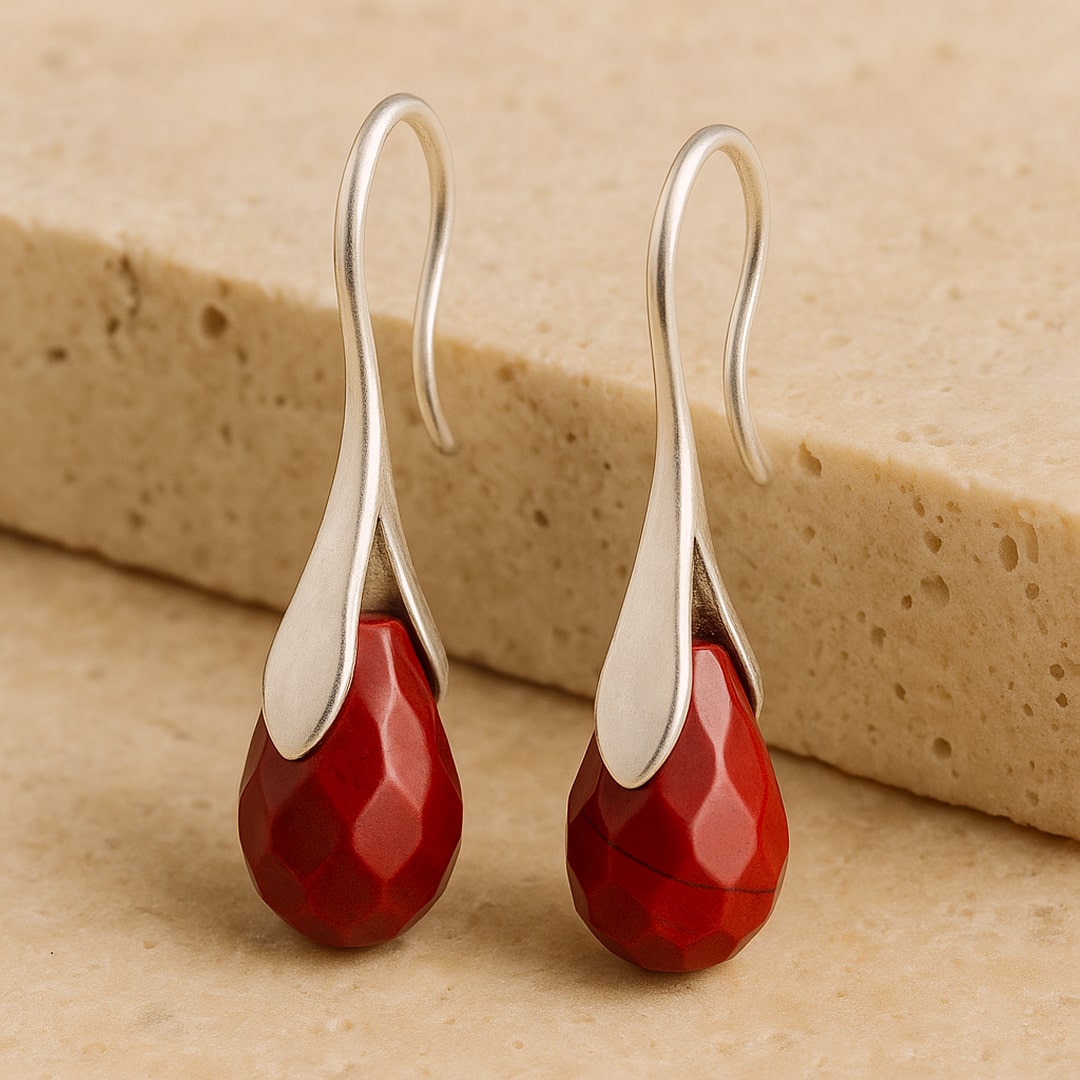 Red Jasper Dangle Earrings