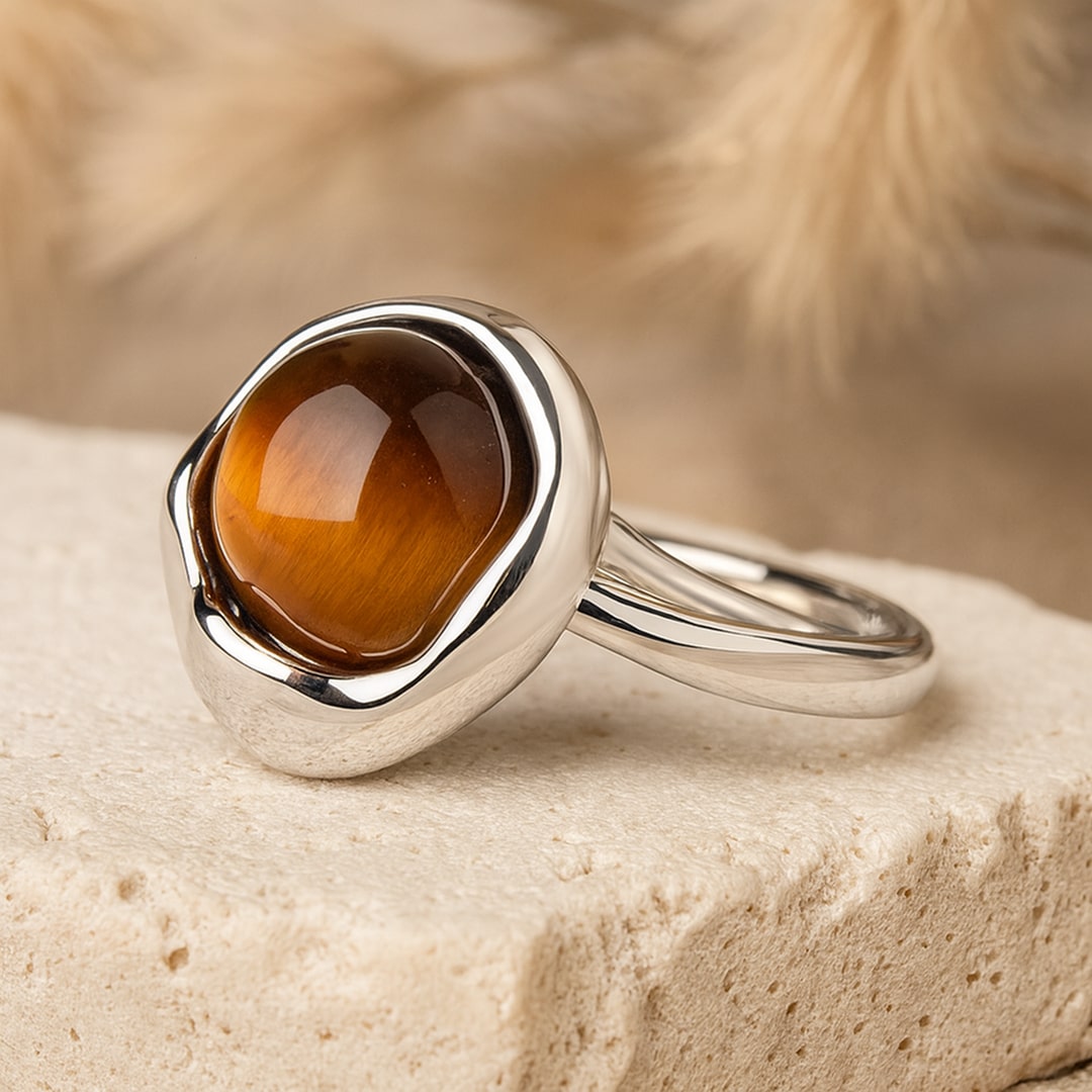 Adjustable "Shakti" Ring in Tiger's Eye