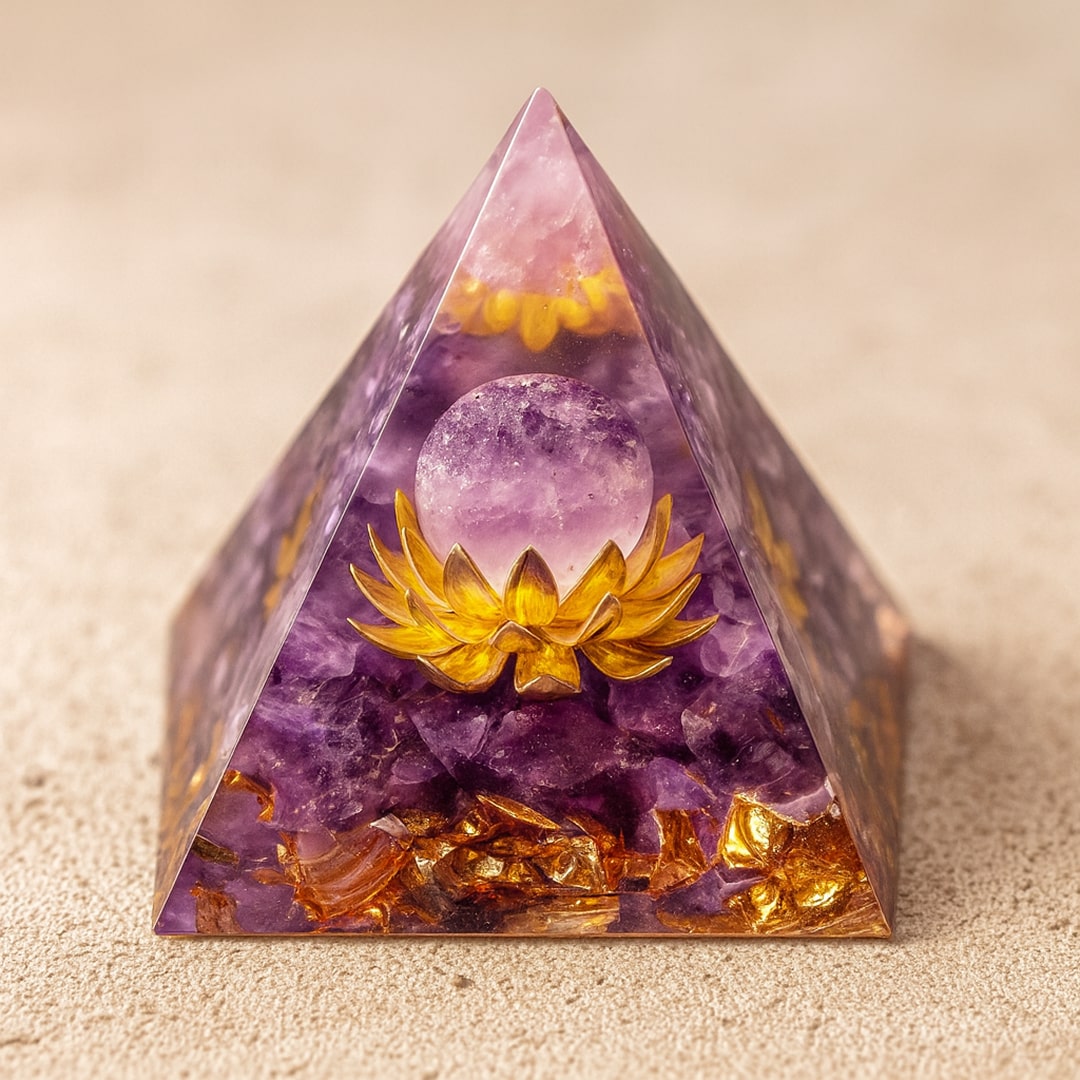 Orgonite "Divine Lotus" in Amethyst