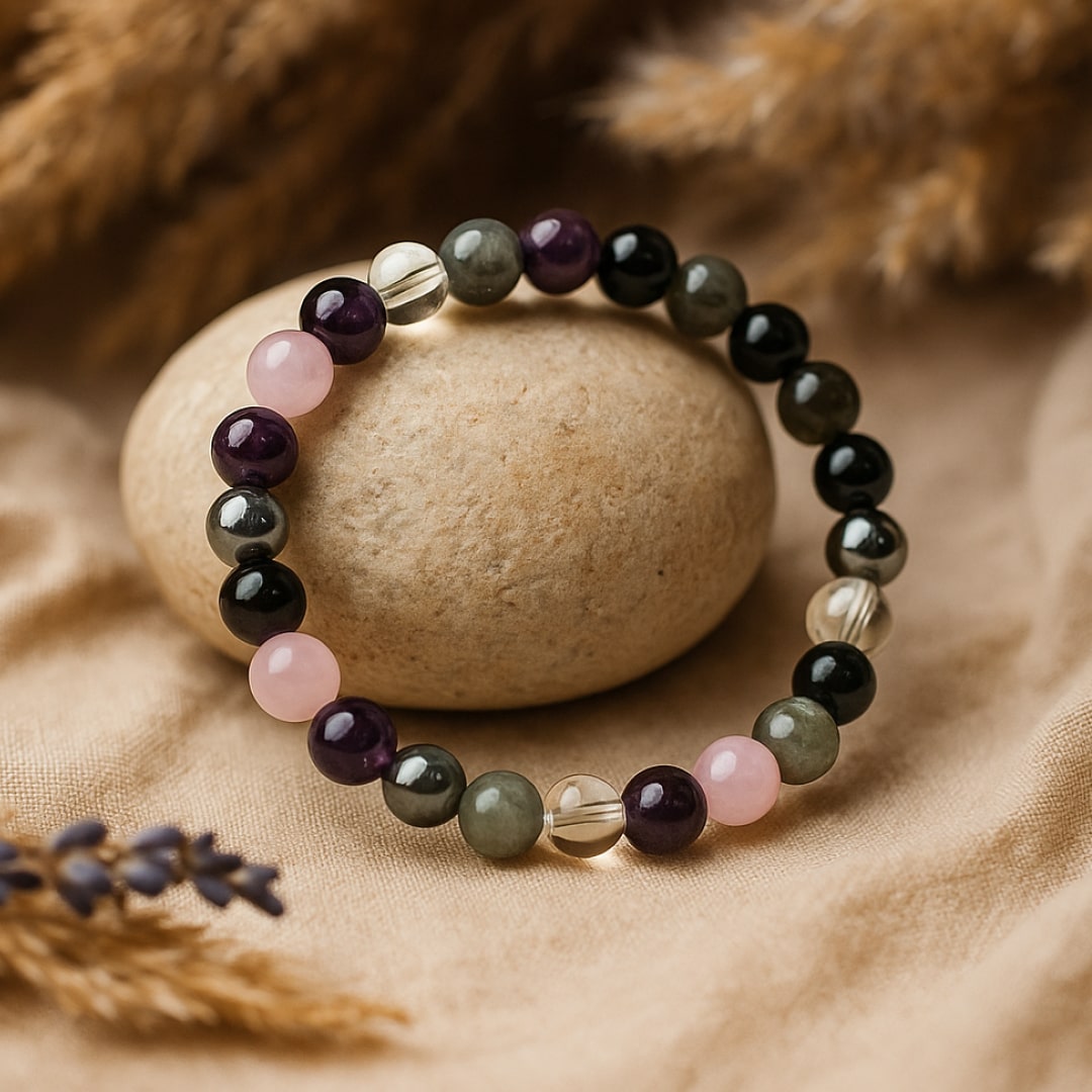 "High Vibration" Symbolic Bracelet in Natural Stones