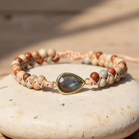 "Wisdom" Braided Bracelet in Jasper & Labradorite 1