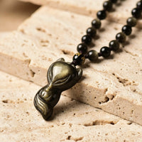 "Sage Fox" Pendant in Golden Obsidian 3