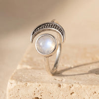 Adjustable Ring "Selene" in Moonstone 5