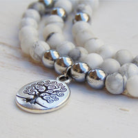 "Feminine Softness" Mala Bracelet in Howlite 5