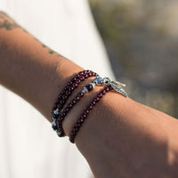 "Abundance" Multi-Wrap Bracelet in Garnet 4