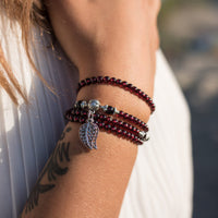 "Abundance" Multi-Wrap Bracelet in Garnet 2