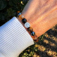 "Force & Light" Bracelet in Tiger Eye, Citrine, Hematite & Obsidian 4