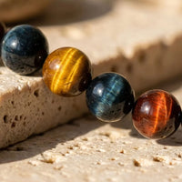 "Multiple Eye" Necklace in Tiger Eye, Hawk Eye & Bull Eye 3