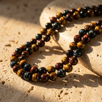 "Multiple Eye" Necklace in Tiger Eye, Hawk Eye & Bull Eye 1