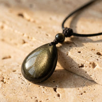 Drop Pendant "Inner Strength" in Golden Obsidian 1