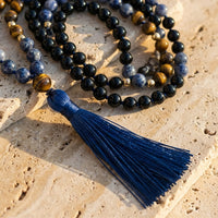 Sodalite, Tiger Eye & Black Onyx Mala Necklace 5