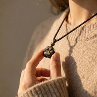 "Link Eternal" Paw Pendant in Golden Obsidian 2