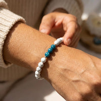 "Motivation" Bracelet in Apatite & Howlite 2