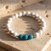"Motivation" Bracelet in Apatite & Howlite 1
