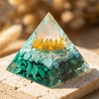 Orgonite "Lotus of Harmony" in Rose Quartz, Turquoise & Malachite 3