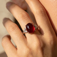 Adjustable Ring "Sovereign Passion" in Garnet 2