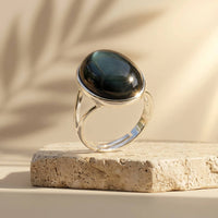 Adjustable Ring "Awakening of the Soul" in Celestial Eye Obsidian 5