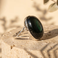 Adjustable Ring "Awakening of the Soul" in Celestial Eye Obsidian 3