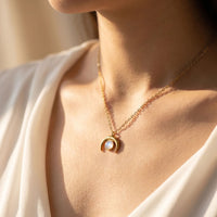 "Moon Crescent" Necklace in Moonstone 2