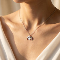 "Crescent Moon" Necklace in Moonstone 4