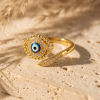 Adjustable Blue Eye Lucky Ring 3