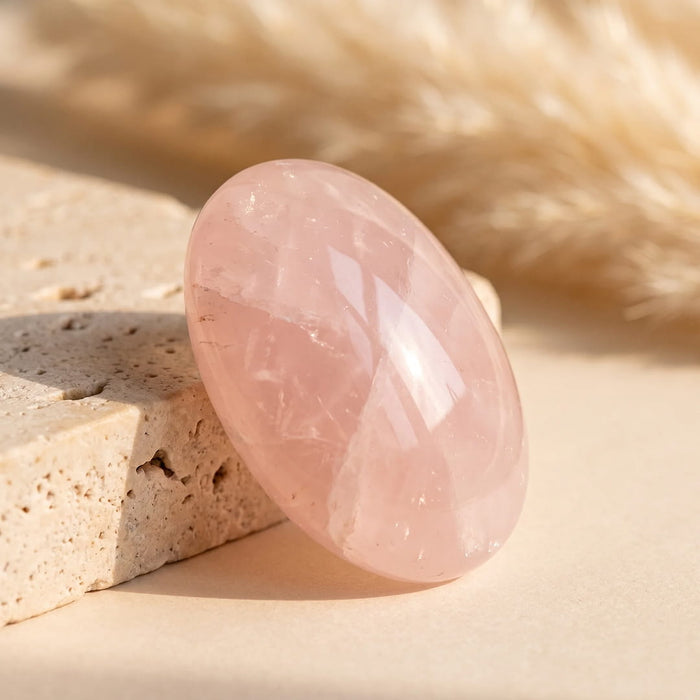 "Soft Heart" Pebble in Rose Quartz