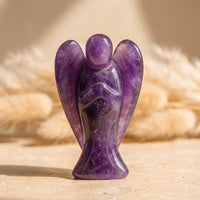 "Guardian Angel" Statuette in Natural Stone 3