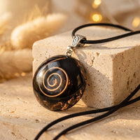 "Symbolic Protection" Orgonite Pendant in Black Obsidian 1