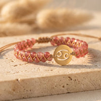 "12 Constellations" Woven Bracelet in Natural Stones 3