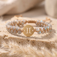 "12 Constellations" Braided Bracelet in Natural Stones 11