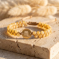 "12 Constellations" Braided Bracelet in Natural Stones 10