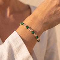 "New Beginning" Bracelet in Malachite and Rock Crystal 4