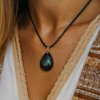 Droplet Pendant in Celestial Eye Obsidian 2