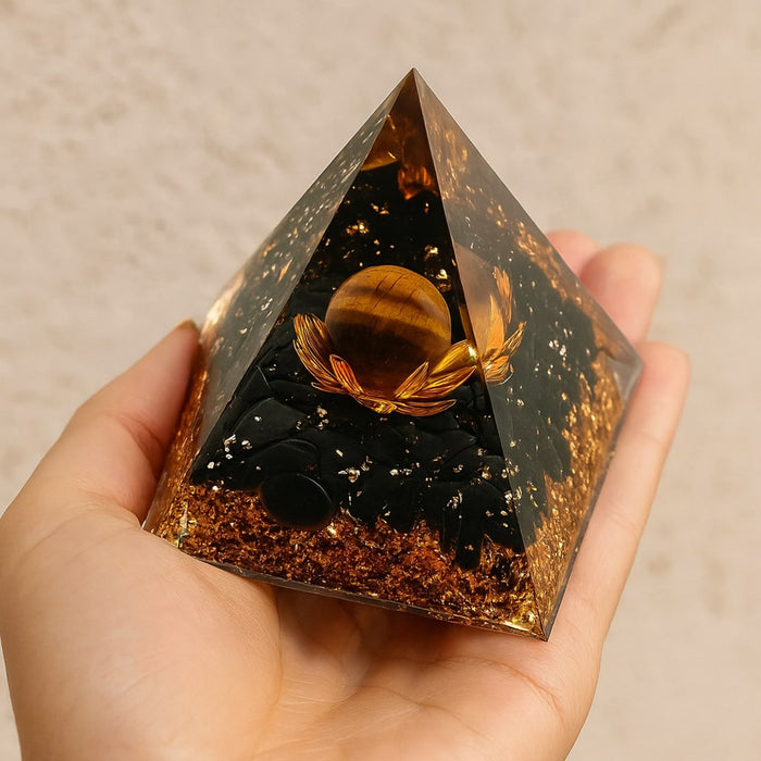 Orgonite "Cassiel" in Black Obsidian & Tiger's Eye