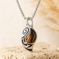 "Tribal Shield" Pendant in Tiger's Eye 1