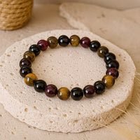 "Success & Protection" Bracelet in Tiger Eye, Garnet, Black Tourmaline & Smoky Quartz 5