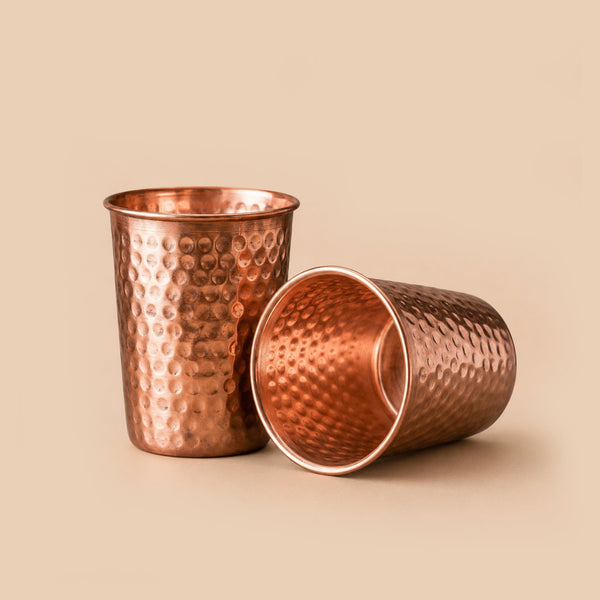Service de verres en cuivre martelé artisanal