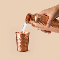 Artisan Hammered Copper Glass Set 3