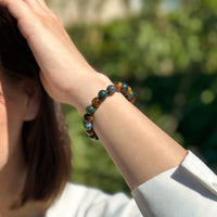 "Balance & Protection" Bracelet in Tiger Eye & Moss Agate 4
