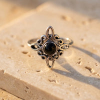 Adjustable Ring "Mystical Energy" - Witch's Knot & Obsidian 4