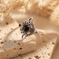 Adjustable Ring "Mystical Energy" - Witch's Knot & Obsidian 3