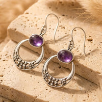 "Ear Cuffs of 'Feminine Wisdom' in Amethyst & Silver" 1