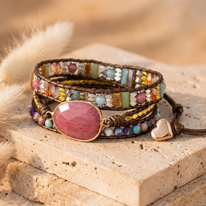 "Weichheit des Herzens" Rhodochrosit Wickelarmband