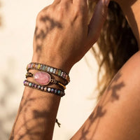 "Softness of the Heart" Rhodochrosite Wrap Bracelet 2