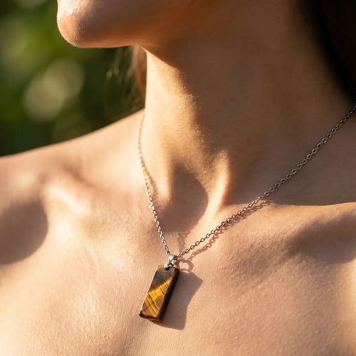 "Elegance & Power" Pendant in Tiger's Eye or Black Obsidian