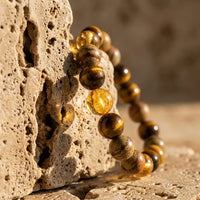 "Protection & Prosperity" Bracelet in Tiger's Eye, Citrine & Landscape Jasper 5