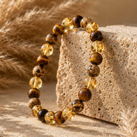 "Protection & Prosperity" Bracelet in Tiger's Eye, Citrine & Landscape Jasper 4