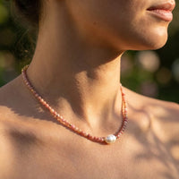 "Pearl of Tenderness" Necklace - Rhodochrosite 2