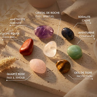 Reiki Set - Set of 7 Natural Stones & 7 Double Points 5