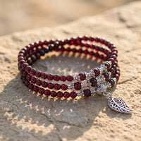 "Abundance" Multi-Wrap Bracelet in Garnet 1
